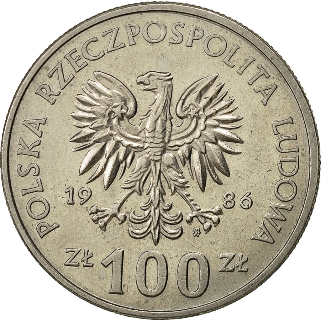 Polonia, 100 Zlotych, 1986, Warsaw, SPL, Rame-nichel, KM:160