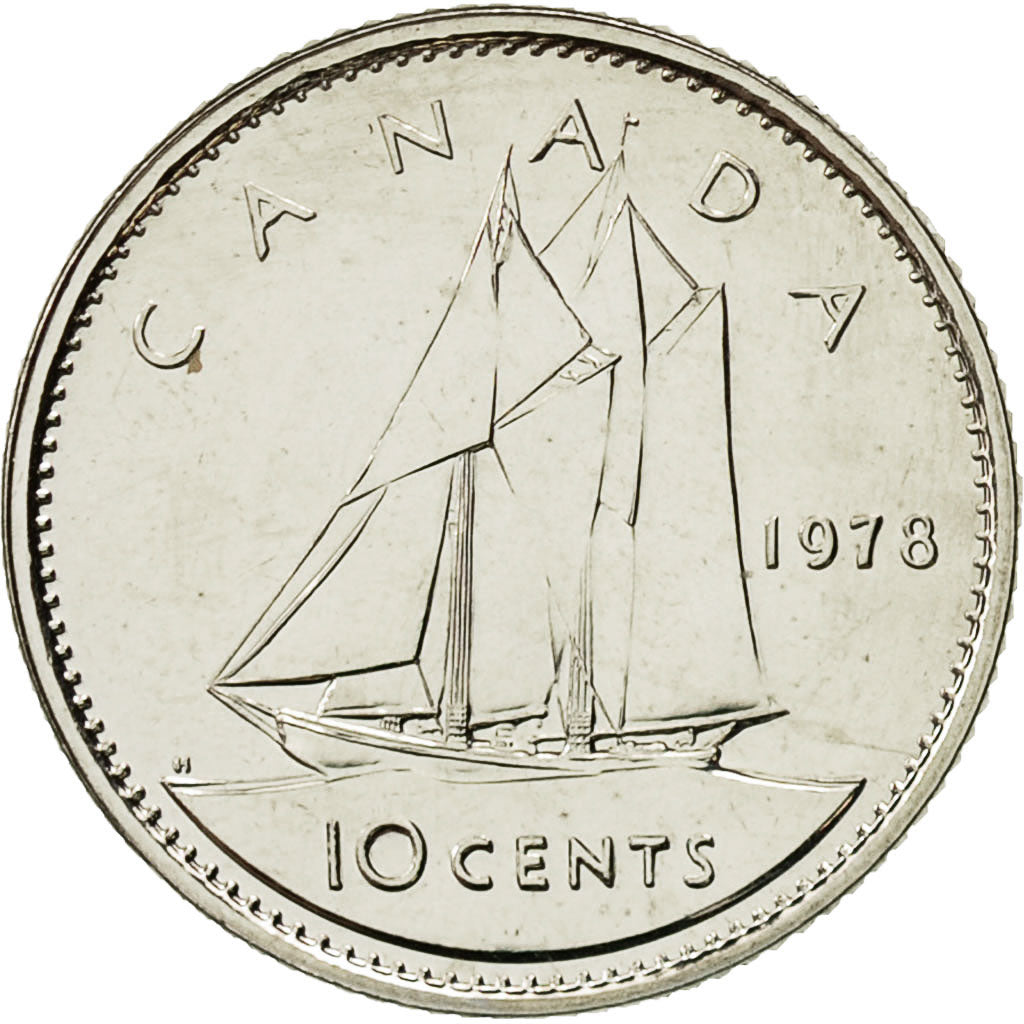 Canada, Elizabeth II, 10 Cents, 1978, Royal Canadian Mint, Ottawa, FDC, Nickel