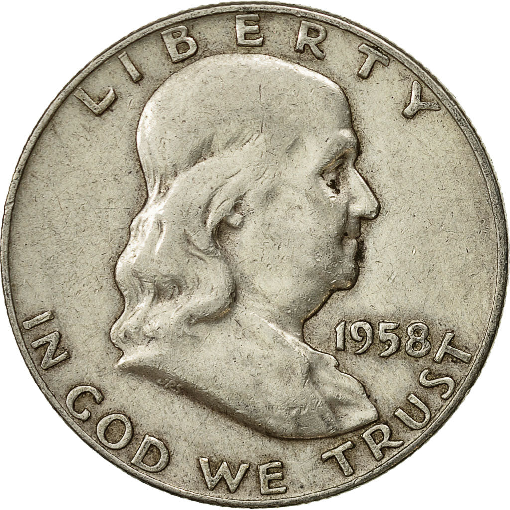 Stati Uniti, Franklin Half Dollar, Half Dollar, 1958, U.S. Mint, Denver, MB