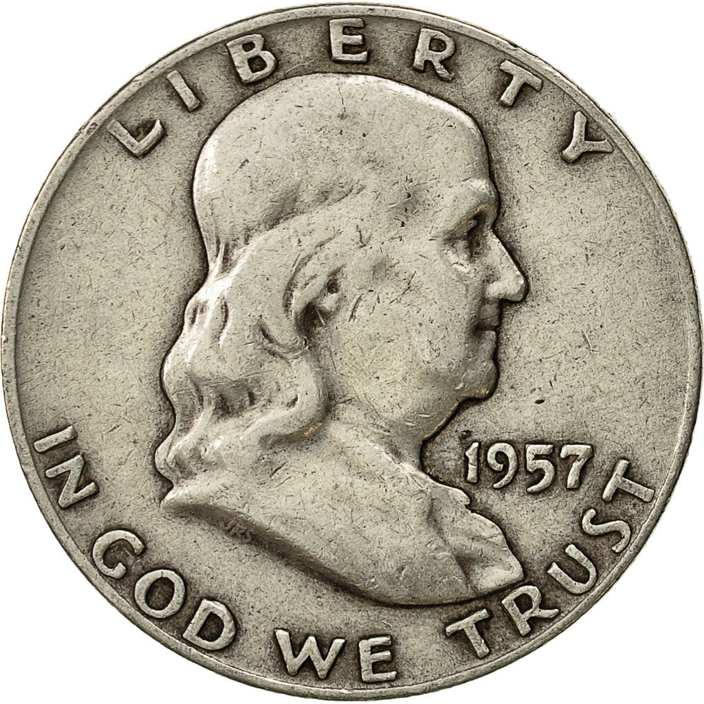 Estados Unidos, Franklin Half Dollar, Half Dollar, 1957, U.S. Mint, Denver, BC+