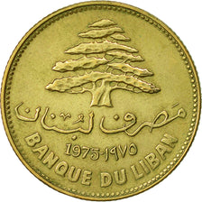Libano, 25 Piastres, 1975, BB+, Nichel-ottone, KM:27.1