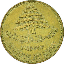 Lebanon, 25 Piastres, 1980, SS, Nickel-brass, KM:27.2