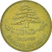 Lebanon, 25 Piastres, 1980, TTB, Nickel-brass, KM:27.2