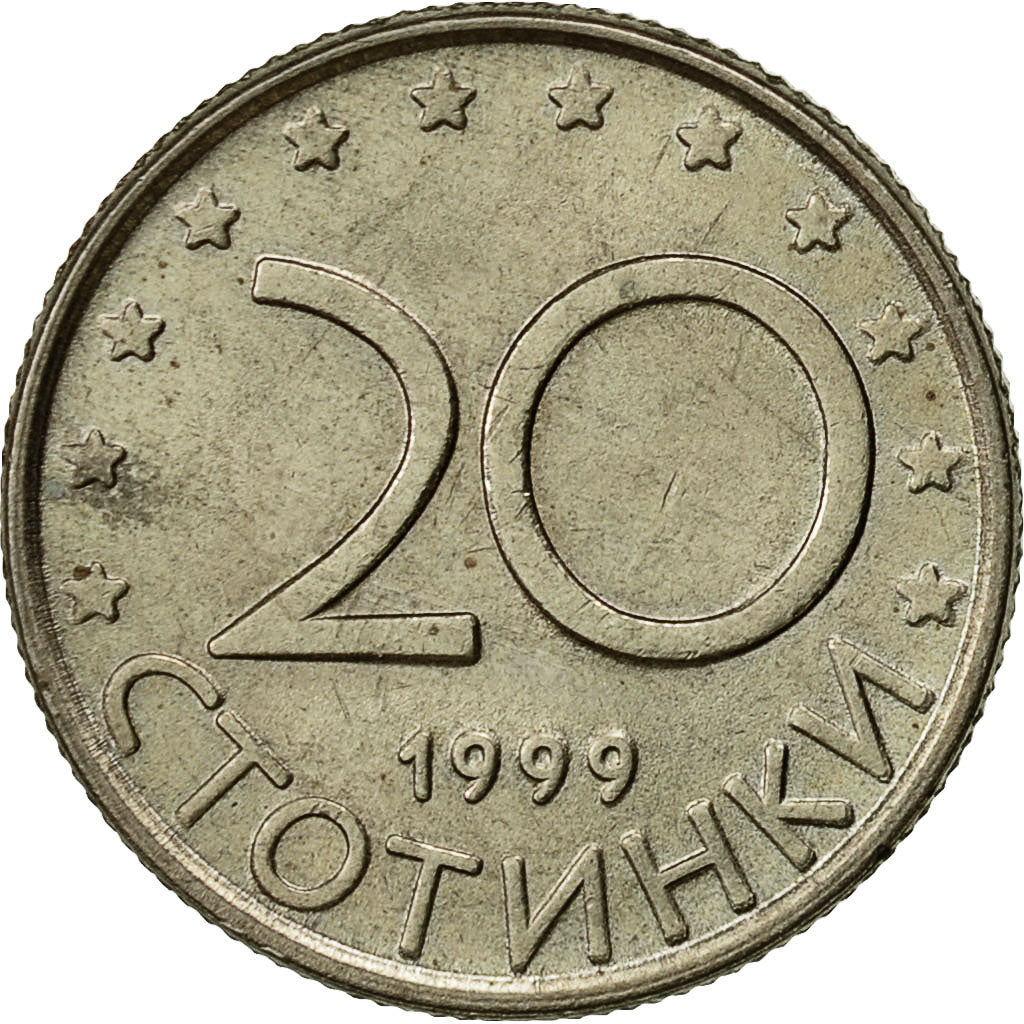 Bulgaria, 20 Stotinki, 1999, Sofia, BB+, Rame-nichel-zinco, KM:241
