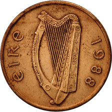 IRELAND REPUBLIC, Penny, 1988, TTB, Copper Plated Steel, KM:20a
