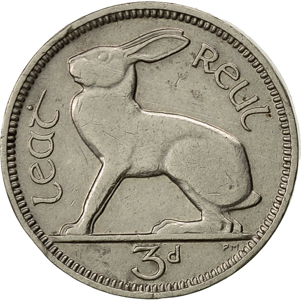 REPUBBLICA D’IRLANDA, 3 Pence, 1933, BB+, Nichel, KM:4
