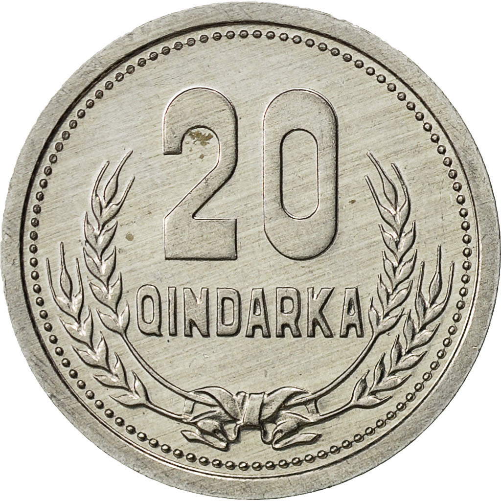 Albania, 20 Qindarka, 1988, Rome, AU(55-58), Aluminum, KM:65