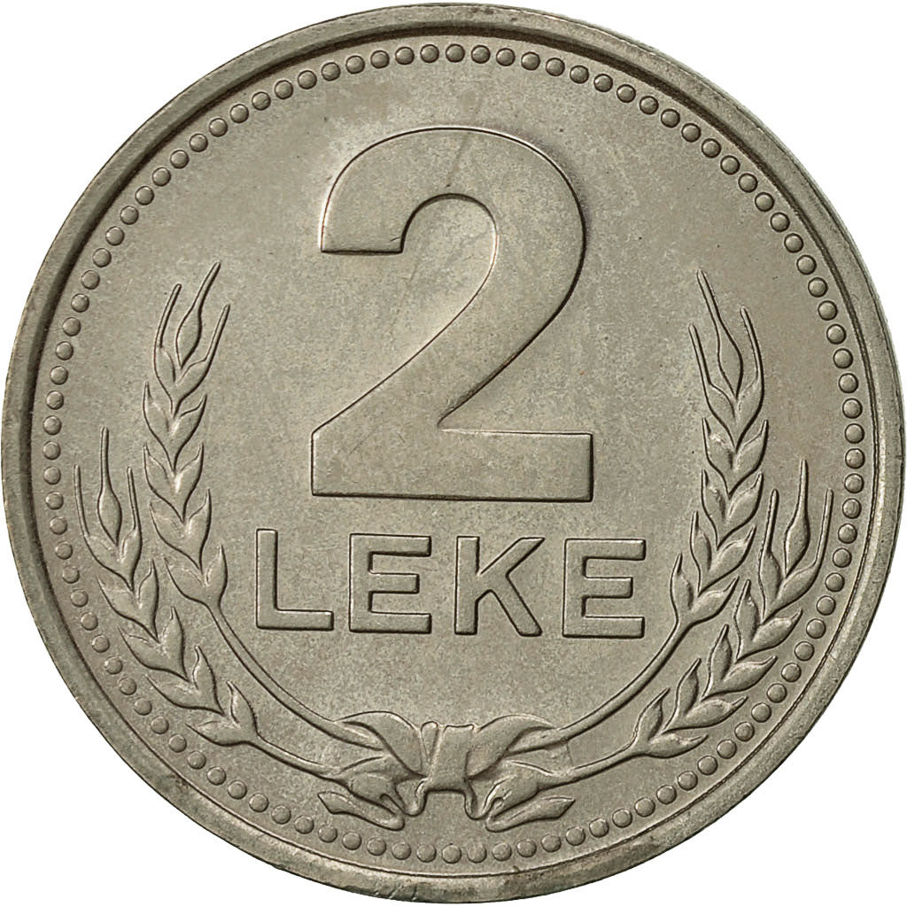 Albania, 2 Leke, 1989, Rome, BB+, Rame-nichel, KM:73