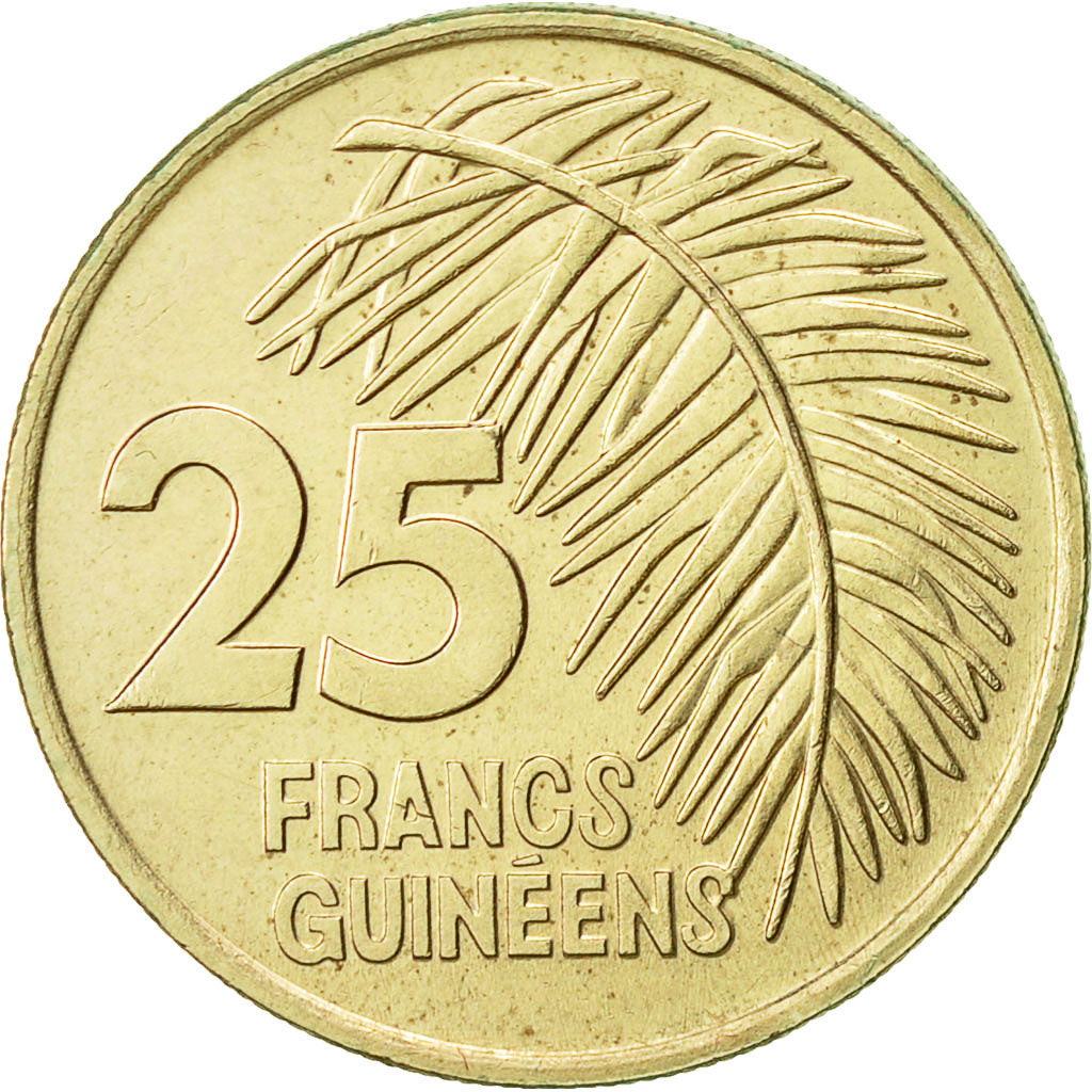 Guinea, 25 Francs, 1987, VZ, Messing, KM:60