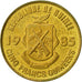 Guinea, 5 Francs, 1985, BB+, Acciaio ricoperto in ottone, KM:53