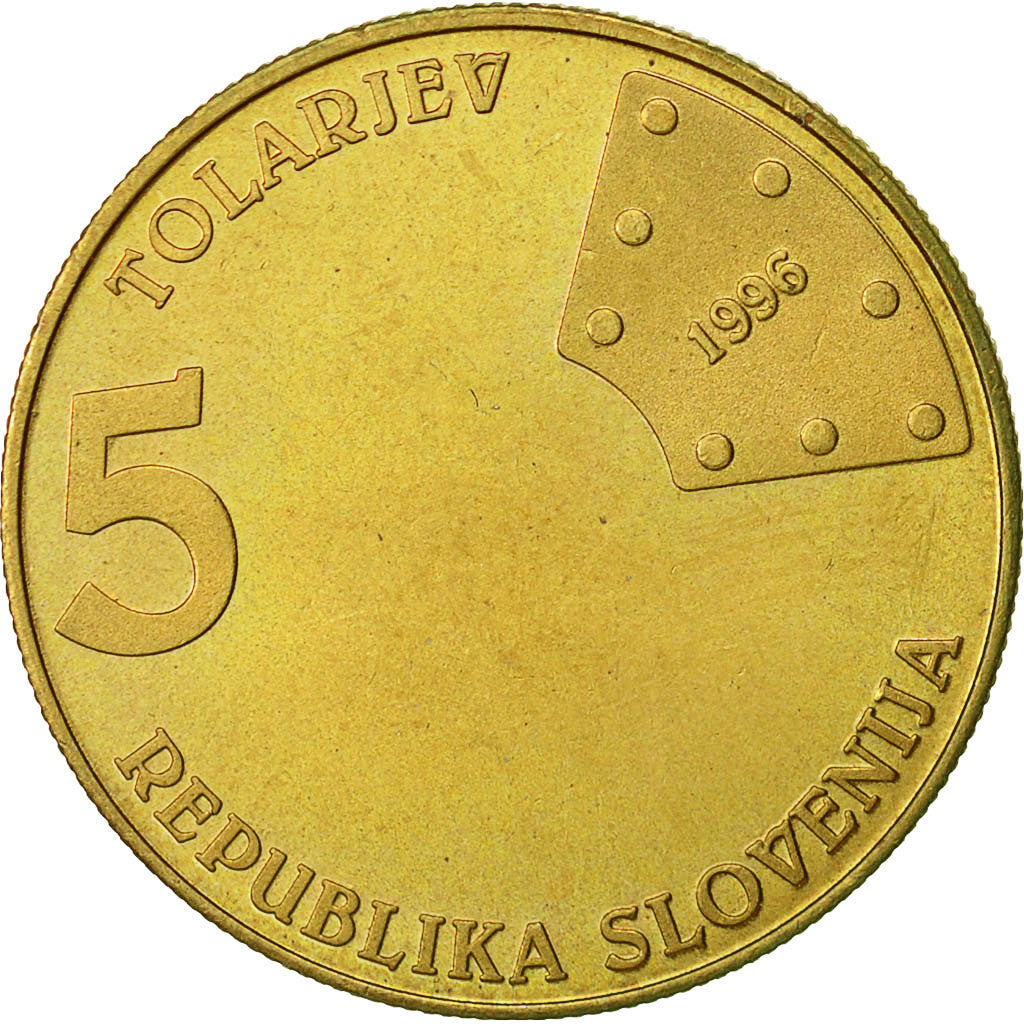 Slowenien, 5 Tolarjev, 1996, SS, Nickel-brass, KM:29