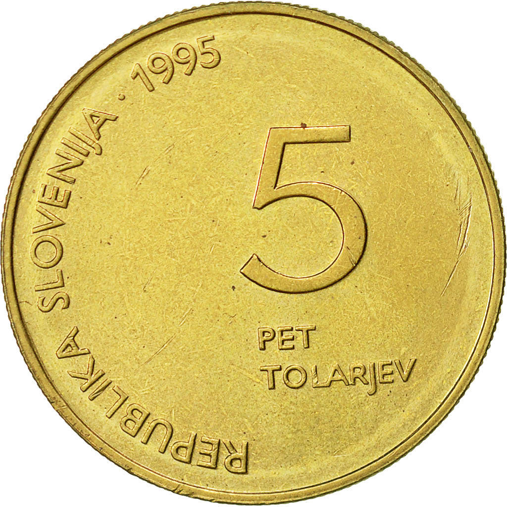Slowenien, 5 Tolarjev, 1995, SS, Nickel-brass, KM:22