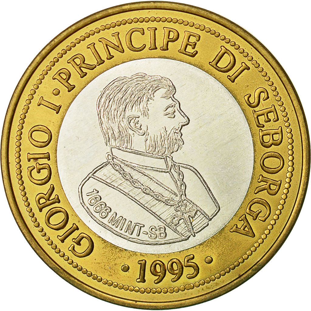 SEBORGA, Prince Giorgio I, 1/2 Luigino, 1995, Seborga, VZ, Bi-Metallic, KM:3