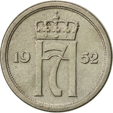 Norway, Haakon VII, 25 Öre, 1952, AU(50-53), Copper-nickel, KM:401