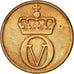 Norvegia, Olav V, 2 Öre, 1972, BB, Bronzo, KM:410