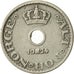 Norvegia, Haakon VII, 10 Öre, 1924, BB, Rame-nichel, KM:383