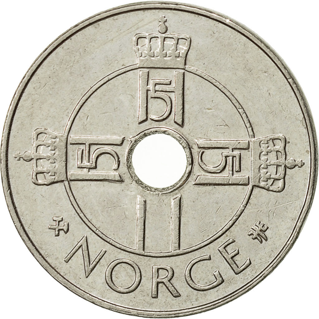 Norvegia, Harald V, Krone, 1998, BB+, Rame-nichel, KM:462
