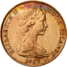 Moneta, Wyspy Cooka, Elizabeth II, 2 Cents, 1983, Franklin Mint, AU(50-53)