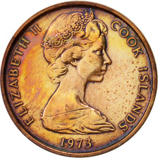 Islas Cook, Elizabeth II, Cent, 1973, Franklin Mint, MBC, Bronce, KM:1