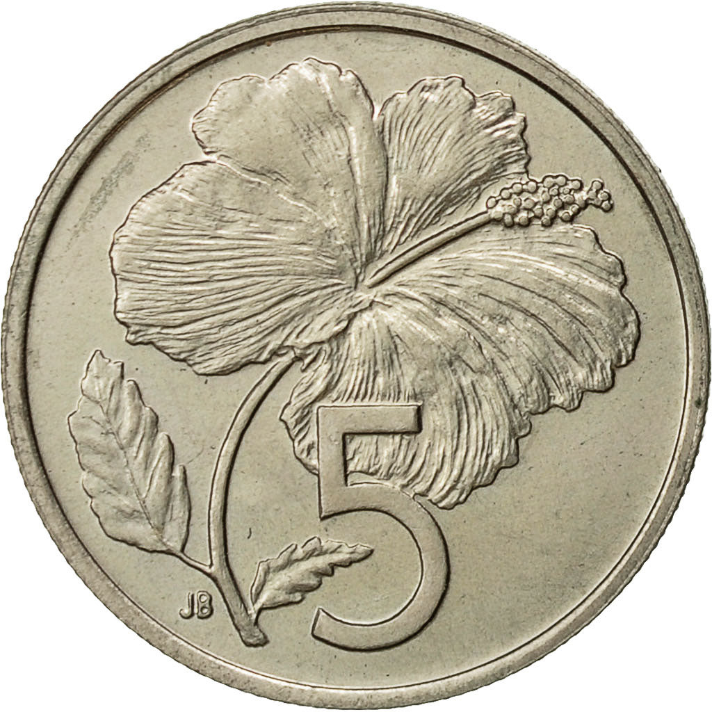 Isole Cook, Elizabeth II, 5 Cents, 1973, Franklin Mint, BB+, Rame-nichel, KM:3