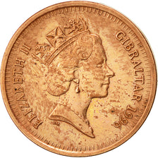 Gibraltar, Elizabeth II, Penny, 1996, TTB, Copper Plated Steel, KM:20a