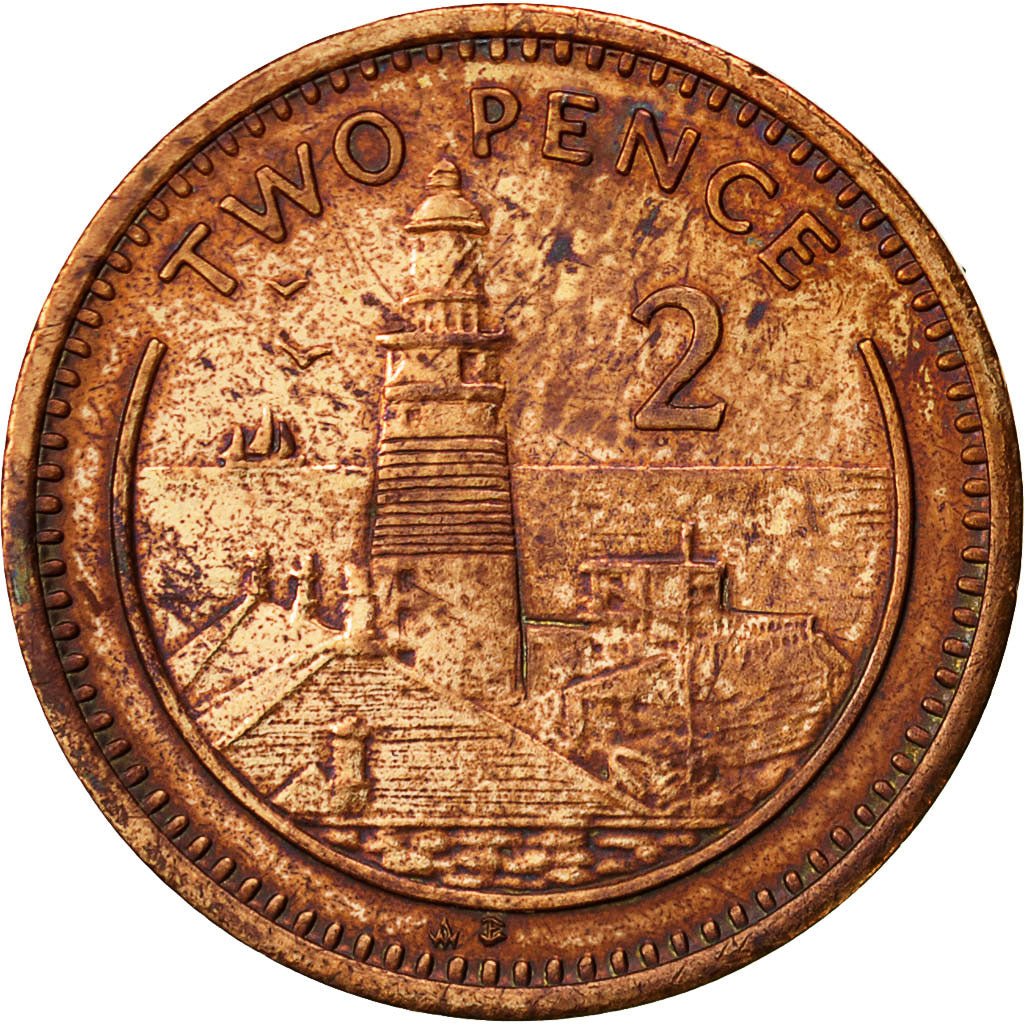 Gibraltar, Elizabeth II, 2 Pence, 1995, MBC, Bronce, KM:21