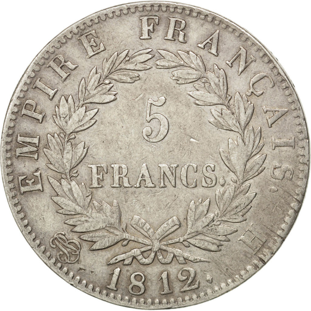 Coin, France, Napoléon I, 5 Francs, 1812, La Rochelle, EF(40-45), Silver