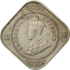 INDIA-BRITISH, George V, 2 Annas, 1918, SS, Copper-nickel, KM:516