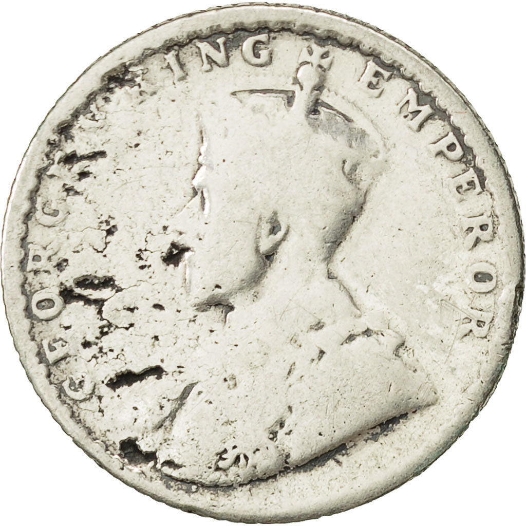 INDIA-BRITISH, George V, 1/4 Rupee, 1915, S, Silber, KM:518