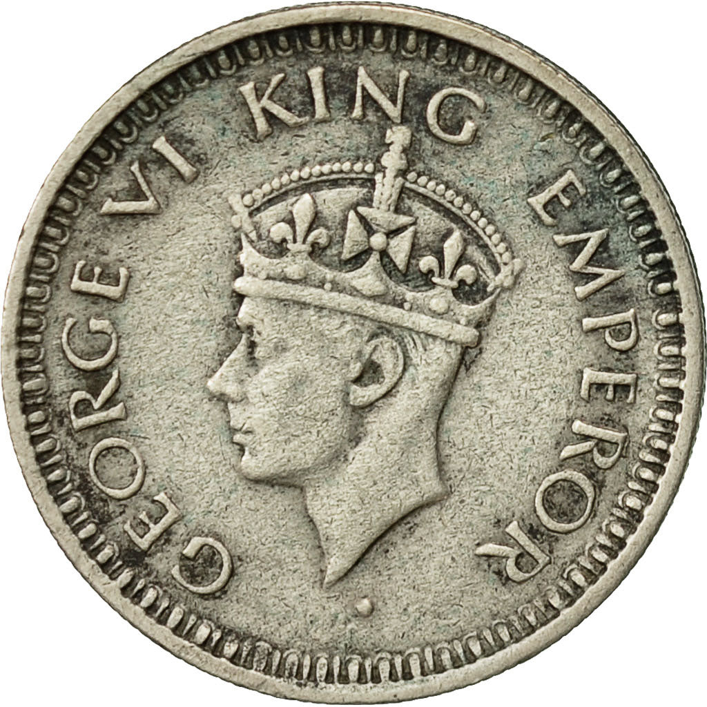INDIA-BRITISH, George VI, 1/4 Rupee, 1943, SS, Silber, KM:546