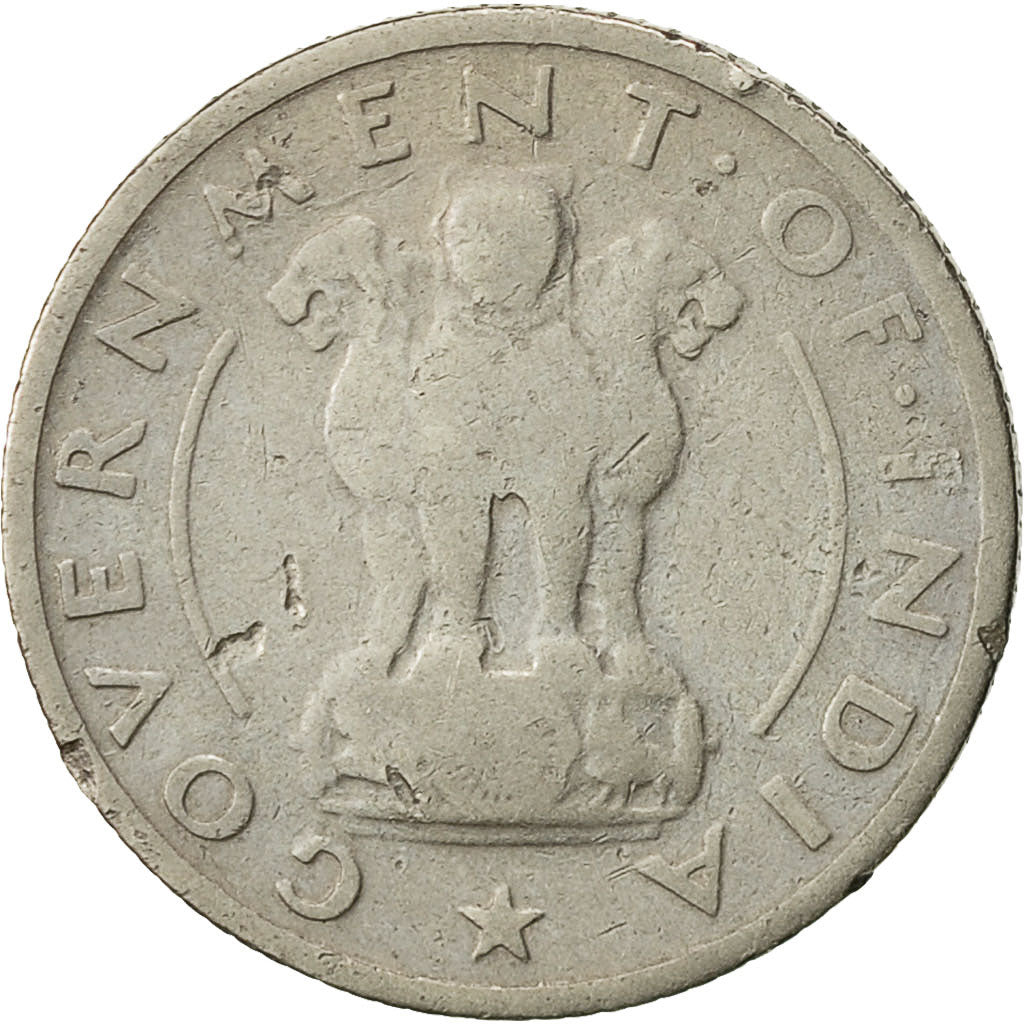 REPUBBLICA DELL’INDIA, 1/4 Rupee, 1950, MB, Nichel, KM:5.1