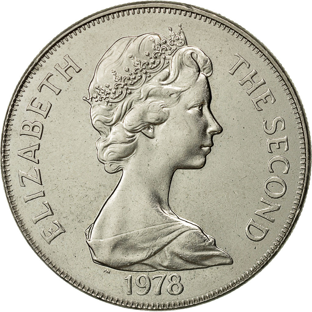 Ascension Island, 25 Pence, Crown, 1978, Pobjoy Mint, AU(55-58), Copper-nickel