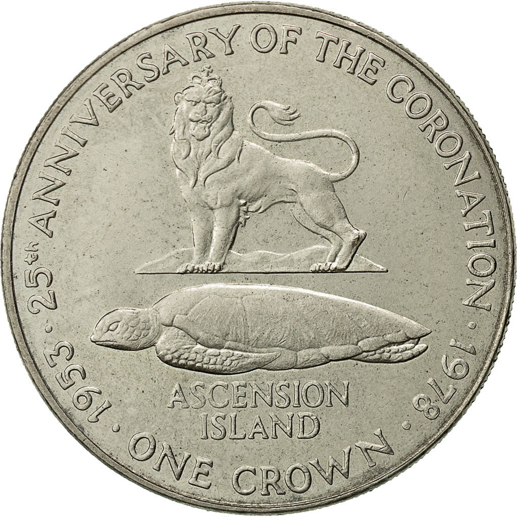 Ascension Island, 25 Pence, Crown, 1978, Pobjoy Mint, AU(55-58), Copper-nickel