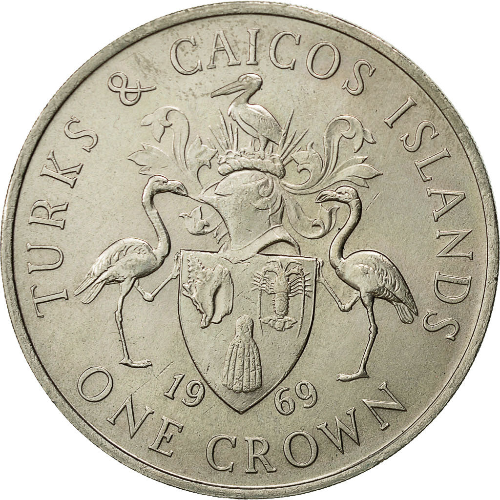 Turks e Caicos, Elizabeth II, Crown, 1969, SPL, Rame-nichel, KM:1
