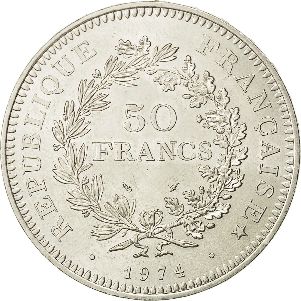 Frankreich, Hercule, 50 Francs, 1974, Paris, UNZ, Silber, KM:941.1, Gadoury:882