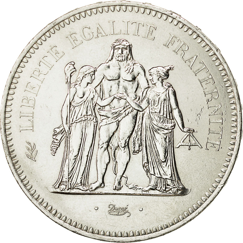 France, Hercule, 50 Francs, 1976, Paris, MS(63), Silver, KM:941.1, Gadoury:882