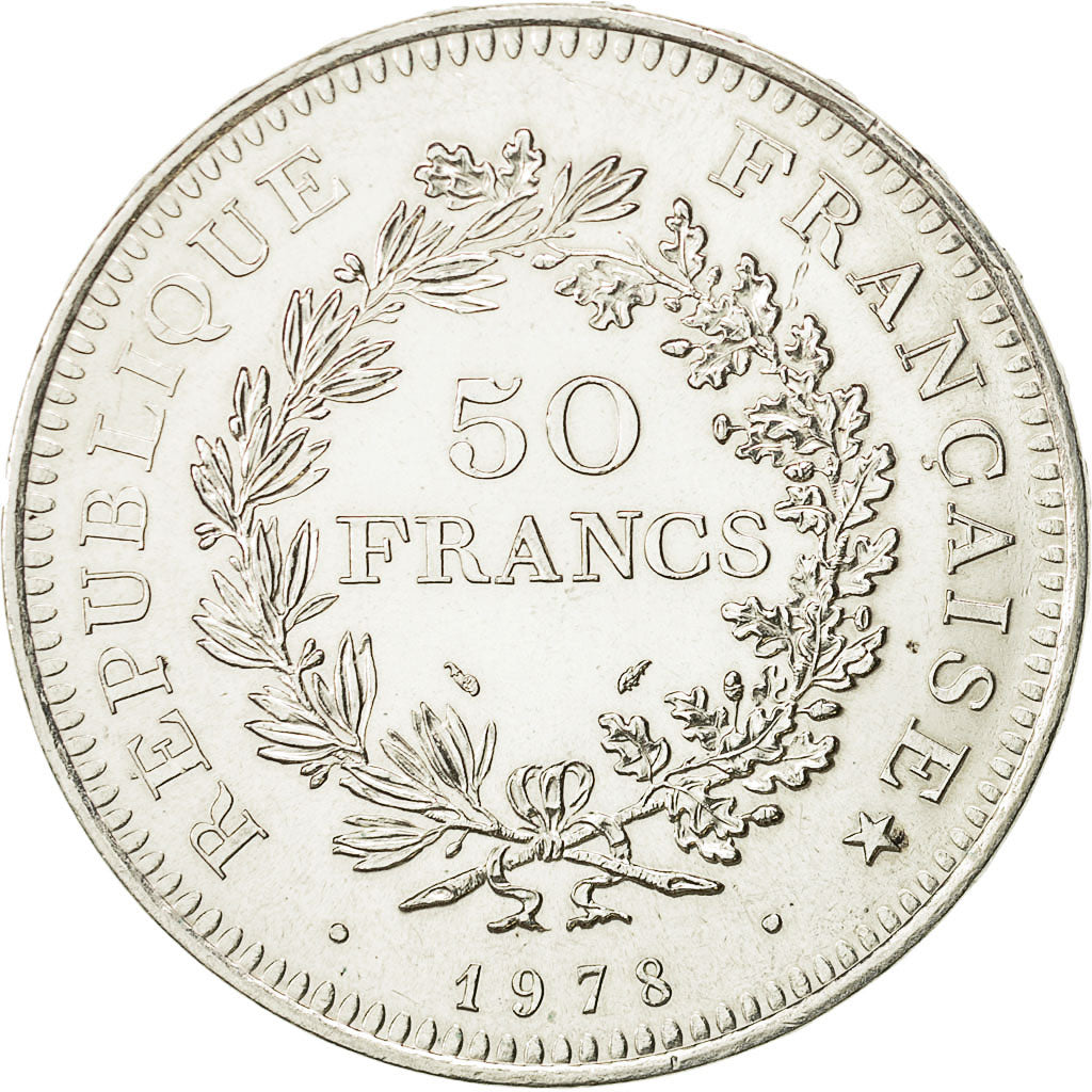 France, Hercule, 50 Francs, 1978, Paris, MS(63), Silver, KM:941.1, Gadoury:882