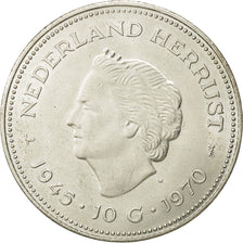 Paesi Bassi, Juliana, 10 Gulden, 1970, SPL-, Argento, KM:195
