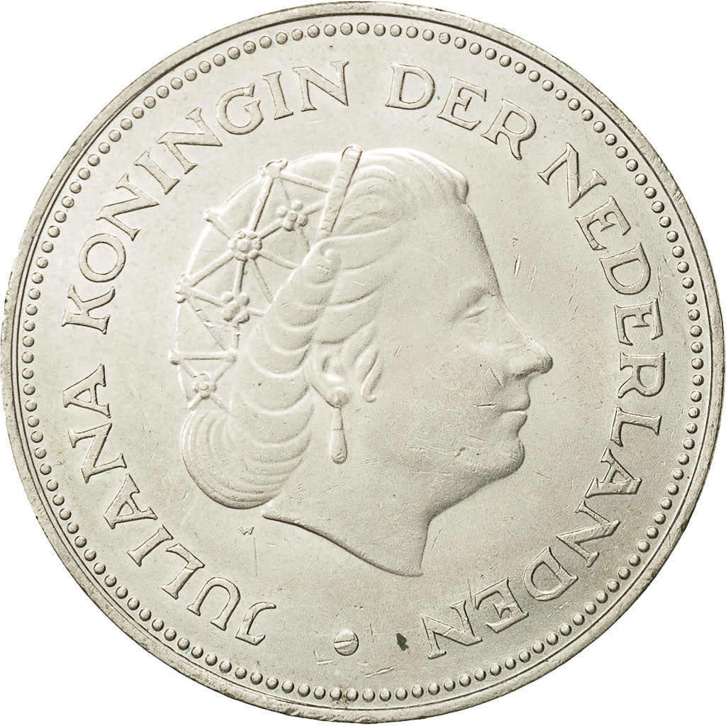 Paesi Bassi, Juliana, 10 Gulden, 1970, SPL-, Argento, KM:195