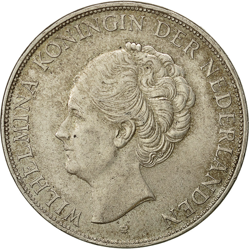 Niederlande, Wilhelmina I, 2-1/2 Gulden, 1938, VZ, Silber, KM:165
