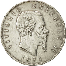 Italien, Vittorio Emanuele II, 5 Lire, 1871, Milan, SS+, Silber, KM:8.3