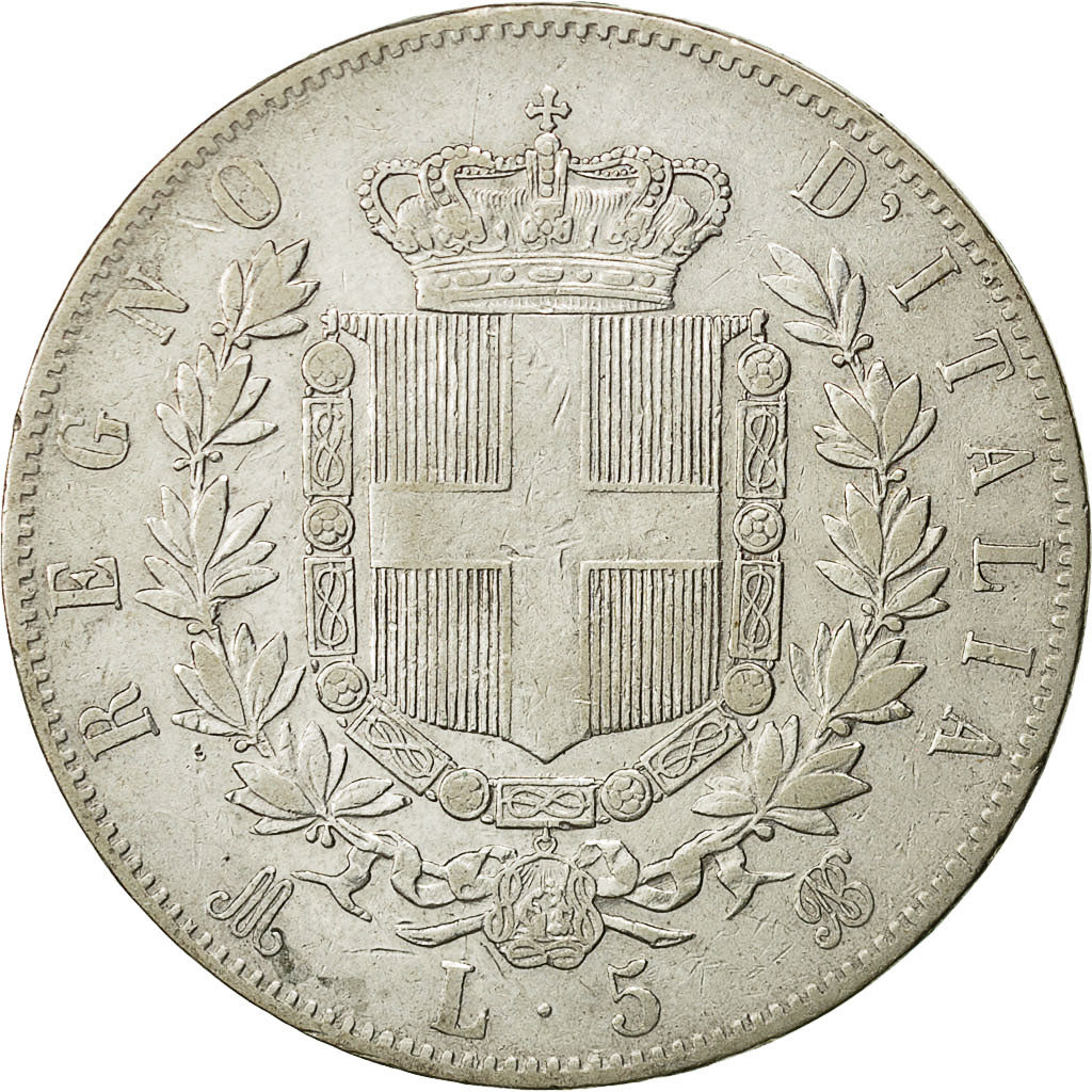 Italie, Vittorio Emanuele II, 5 Lire, 1873, Milan, TTB, Argent, KM:8.3