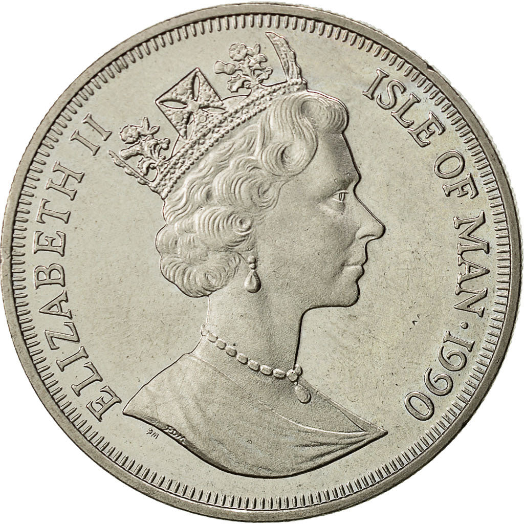Isle of Man, Elizabeth II, Crown, 1990, Pobjoy Mint, UNZ, Copper-nickel, KM:275
