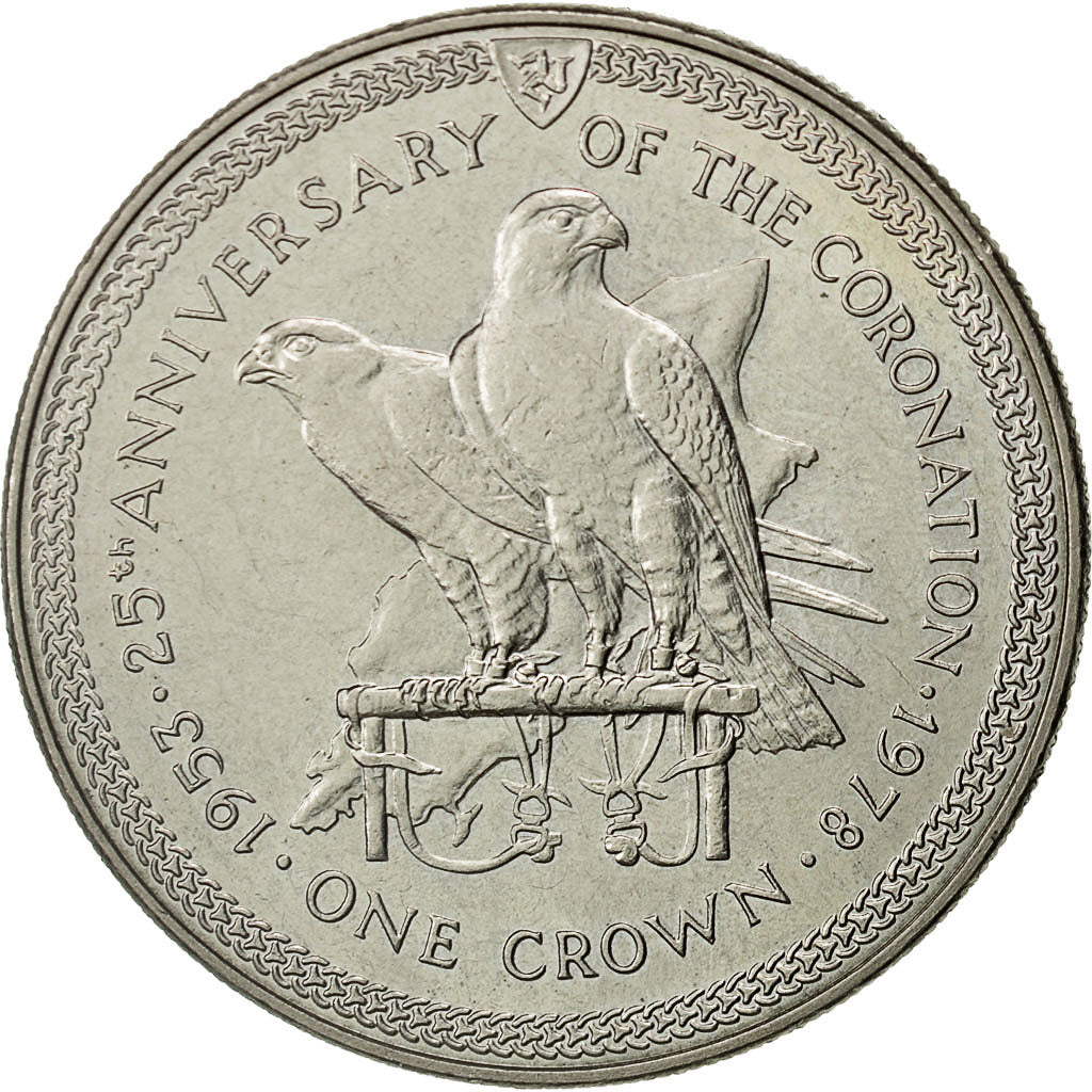 Isola di Man, Elizabeth II, Crown, 1978, Pobjoy Mint, SPL, Rame-nichel, KM:43