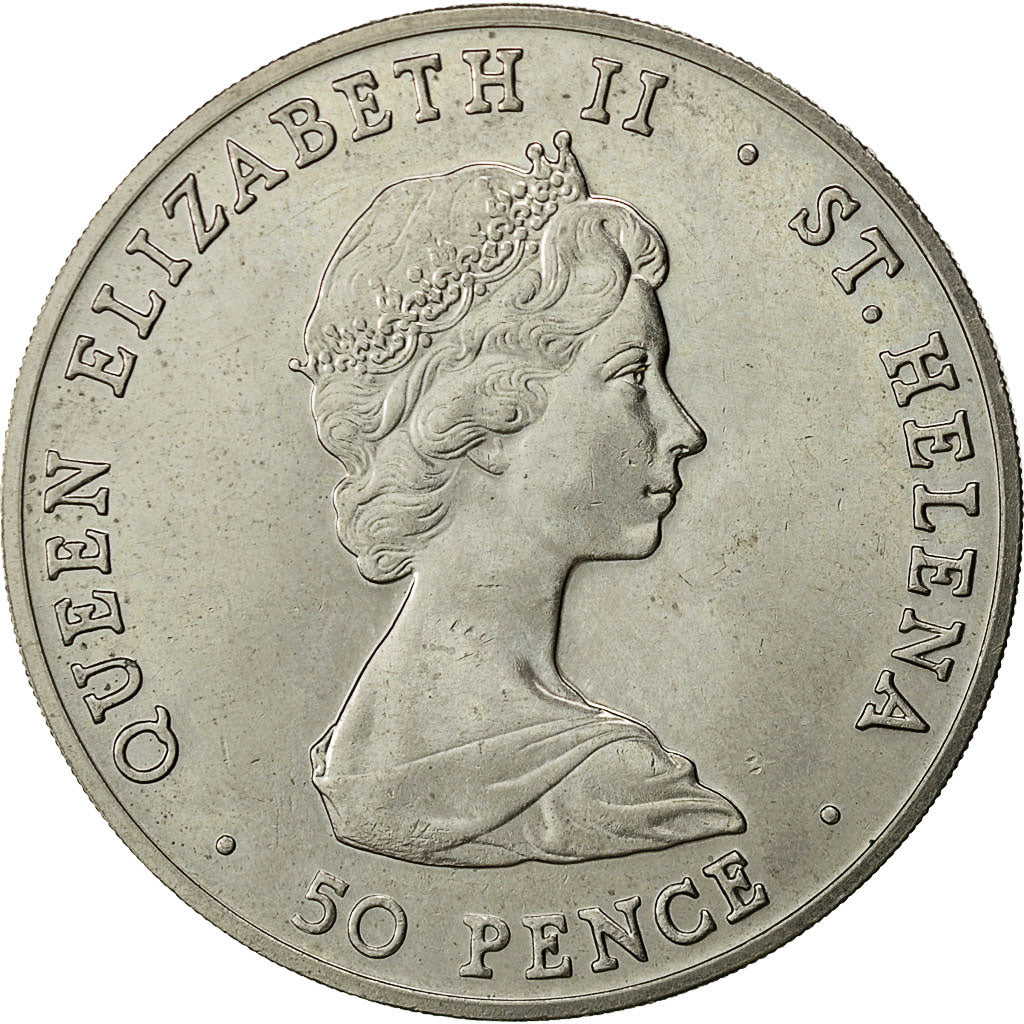 Santa Elena, Elizabeth II, 50 Pence, 1984, British Royal Mint, EBC, Cobre -