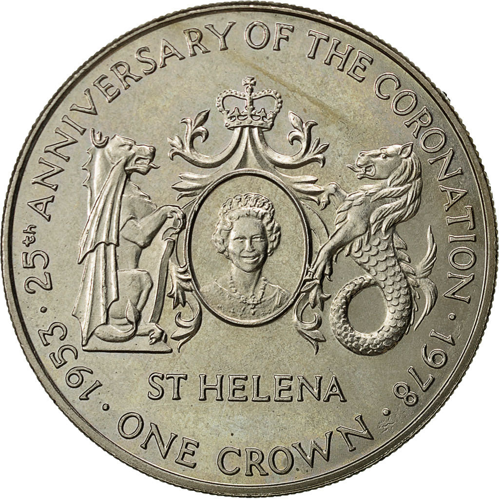 Santa Elena, Elizabeth II, 25 Pence, Crown, 1978, Pobjoy Mint, SC, Cobre -