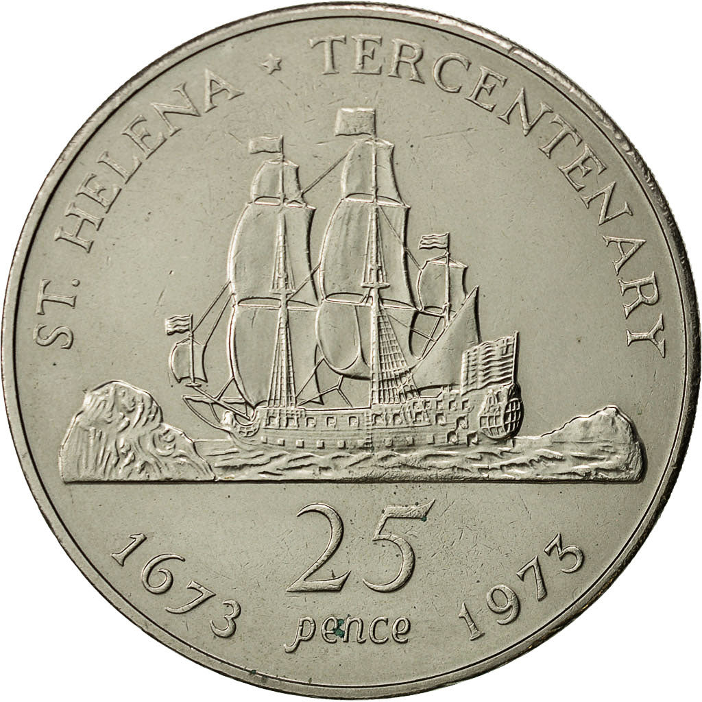 Saint Helena, Elizabeth II, 25 Pence, Crown, 1973, British Royal Mint, UNZ
