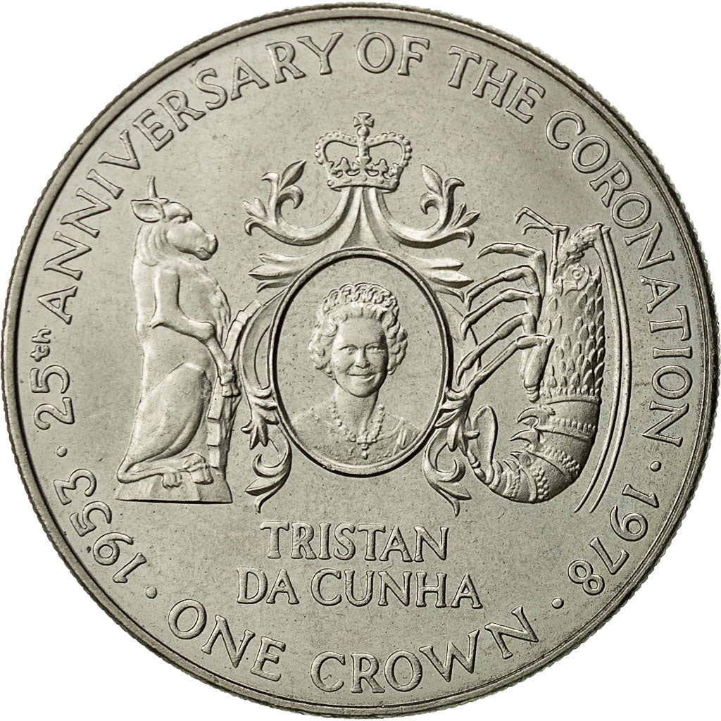 Tristan Da Cunha, Elizabeth II, Crown, 1978, Pobjoy Mint, UNZ, Copper-nickel