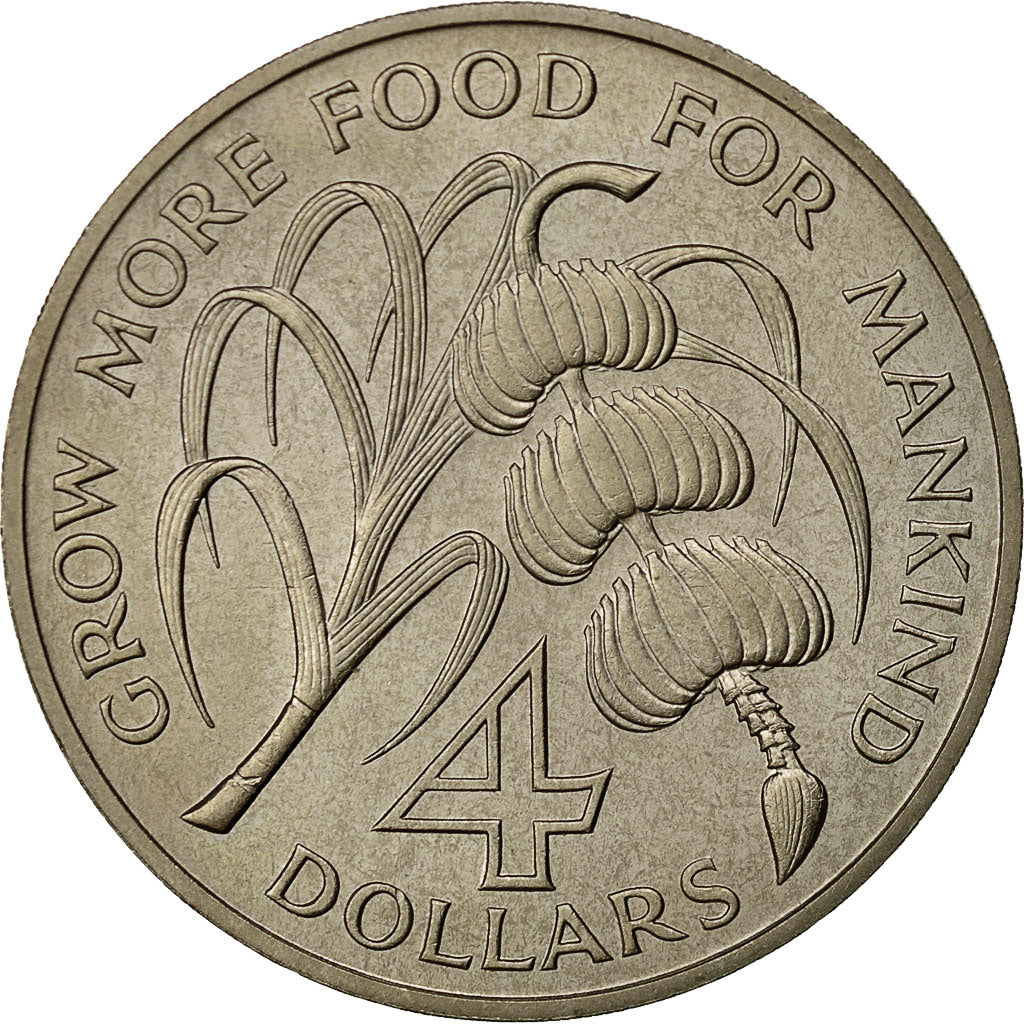 ANTIGUA, Elizabeth II, 4 Dollars, 1970, Paris, VZ, Copper-nickel, KM:1