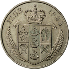 Niue, Elizabeth II, 5 Dollars, 1988, MBC+, Cobre - níquel, KM:12